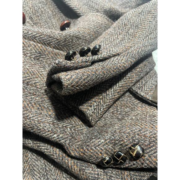 VTG Harris Tweed 2 Button Blazer Herringbone Mens Sz 38 Handwoven Scottish Wool - Picture 14 of 14